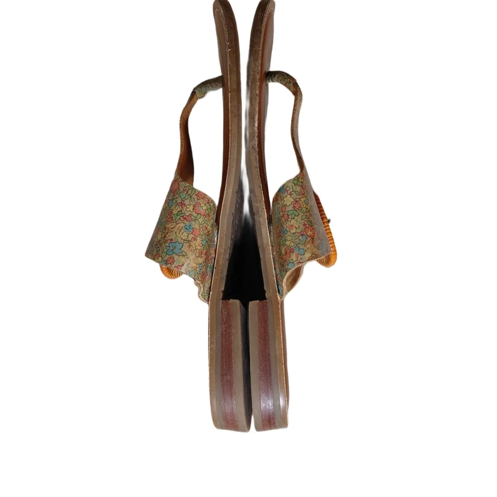 Patricia Nash Fulvia Floral Nubuck Leather Thong Sandal Size 8.5